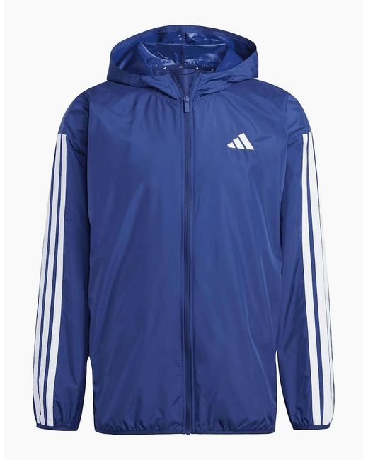 Adidas Blue 3-Stripes Windbreaker for men