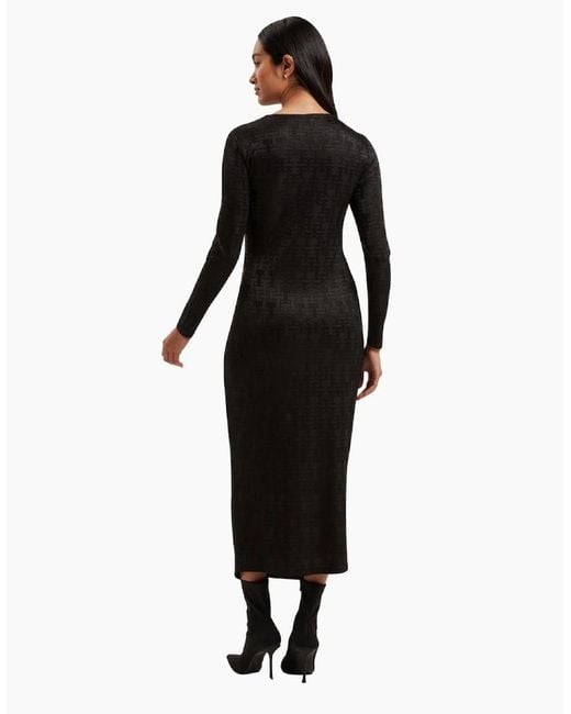 Ted Baker Black Sherlay Jacquard T Bodycon Gathered Dress
