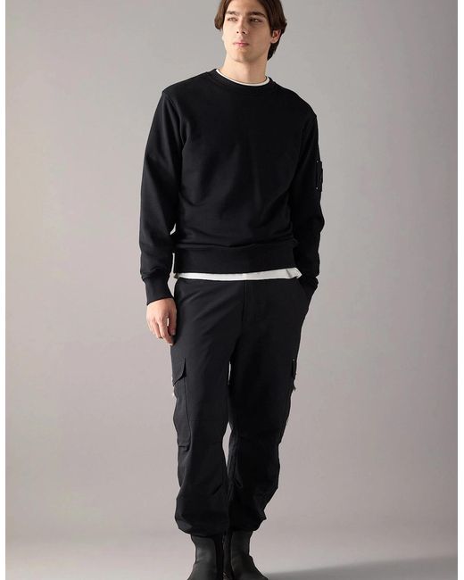 Moose Knuckles Black Hartsfield Crew Sweatshirt for men