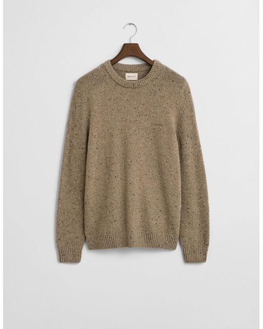Gant Natural Wool Blend Neps Crew Neck Jumper for men