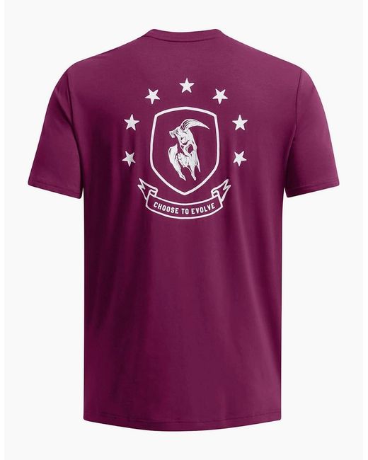 Under Armour Pink Regular Fit Large Genie Text Graphic T-Shirt for men