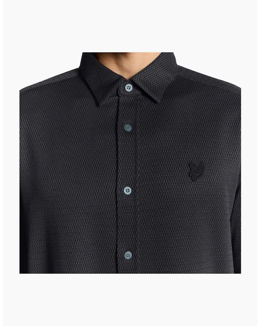 Lyle & Scott Blue Lyle & Scott Jacquard Interlock Shirt for men