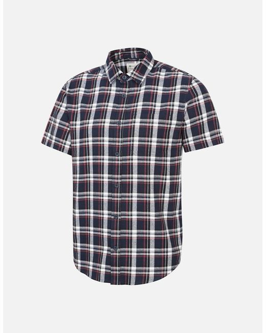 Mountain Warehouse Blue Trace Flannel Short-Sleeved Shirt for men