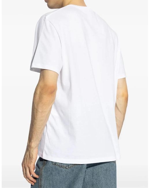 Loewe White Anagram Pocket Embroidery T-Shirt for men