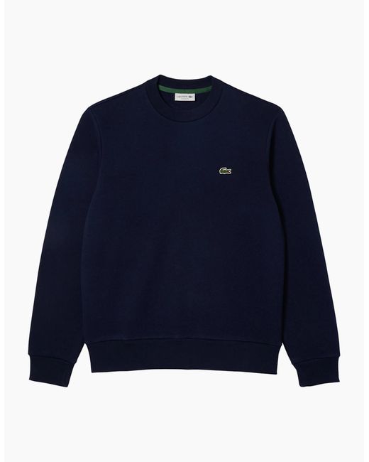 Lacoste Blue Sweatshirt Crew Neck Fleece Brushed Cotton Winter Jumper for men