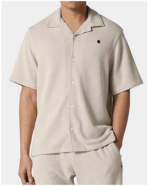 883 Police Natural Ako Moko Ribbed Textured Shirt Set for men