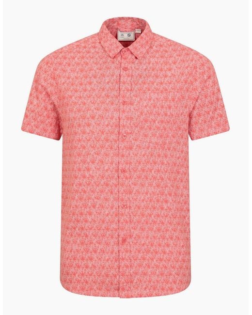 Mountain Warehouse Pink Preston Illustration Leaves Shirt for men