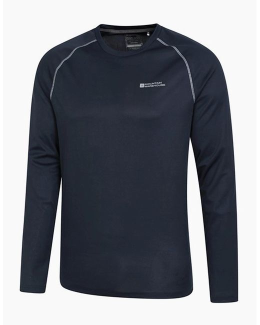 Mountain Warehouse Blue Endurance Long-Sleeved T-Shirt for men