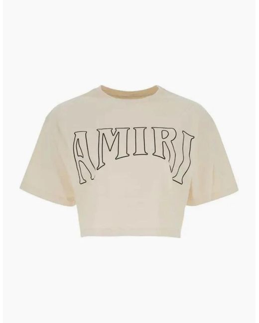 Amiri Natural Sun Cropped Tee Alabaster