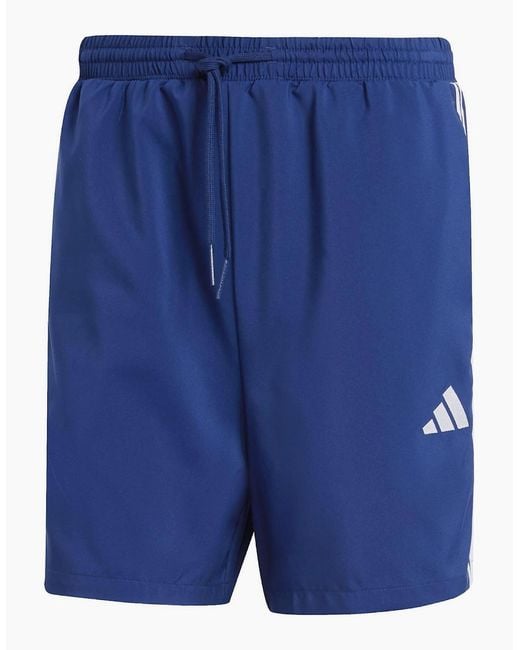 Adidas Blue Essentials 3 Stripes Shorts for men
