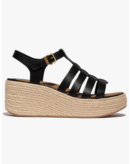 Fitflop Platfforms Espadrille Wedge Sandals in Black | Lyst UK