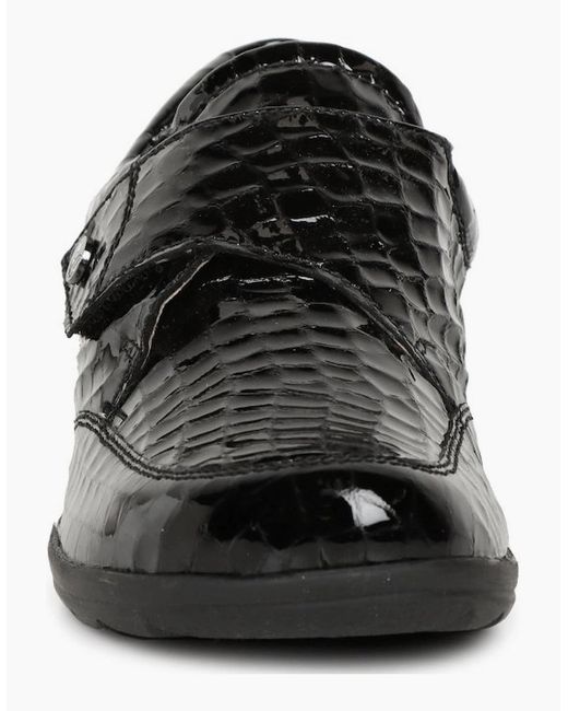 Caprice Black Vera Riptape Shoes