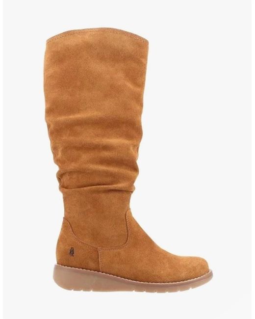 Hush Puppies Brown Lucinda Suede Boots Tan