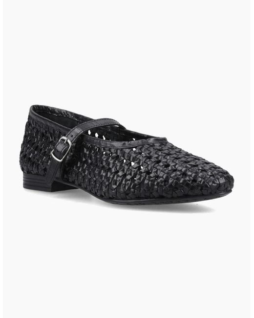 Hush Puppies Black Delaney Woven Mary Jane Shoes