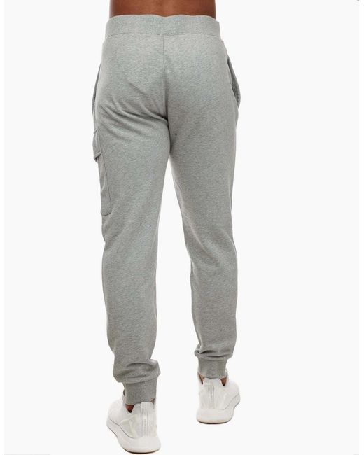 C P Company Gray Diagonal Raised Fleece Cargo Sweatpants for men