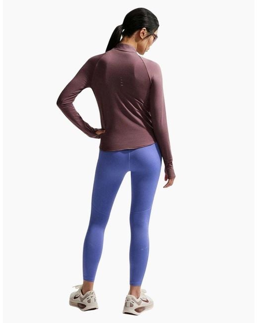 Nike Blue Ladies Swift Quarter Zip Running Top