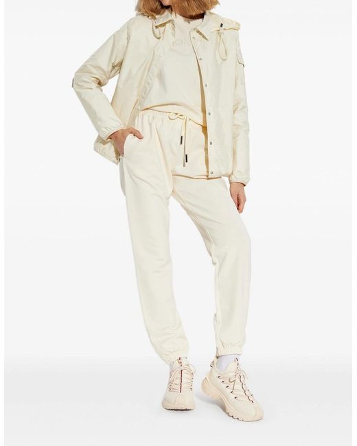 Moncler White Hooded Overshirt Cream