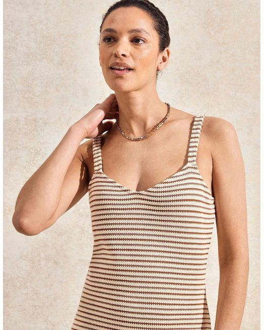 Ro&zo Brown Striped Knitted Dress