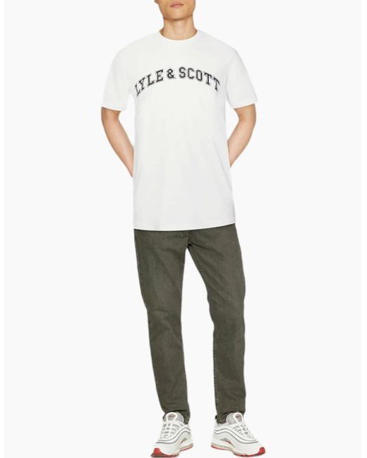 Lyle & Scott Gray Lyle & Scott Short Sleeve T Shirts Crew Neck Summer Logo Printed T Shirt for men