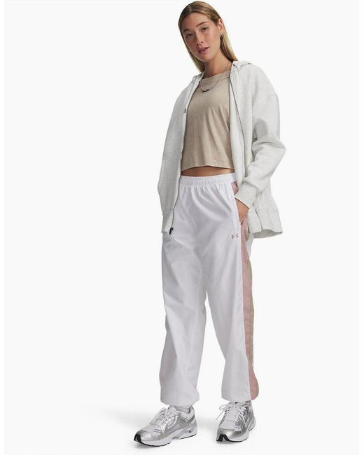 Under Armour Gray Icon Crinkle Tracksuit Bottoms