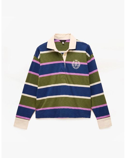 Joules Blue Lara Slub Polo Top