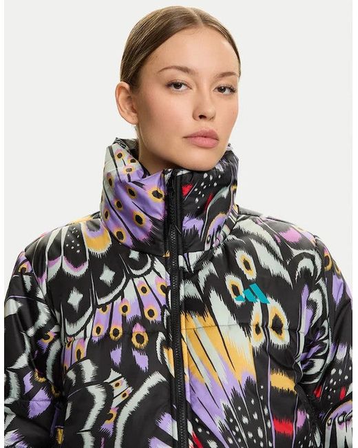 Adidas Gray X Farm Rio Quilted Puffer Jacket