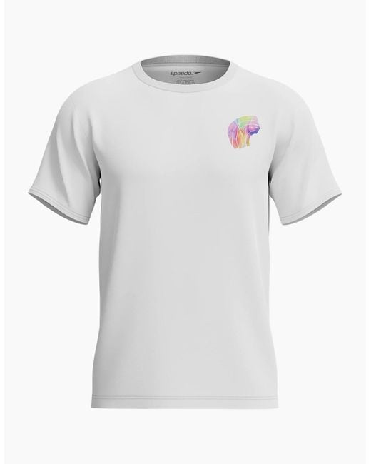 Speedo White Logo Short-Sleeved Pride T-Shirt for men