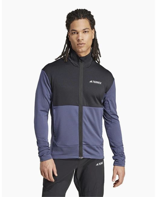 Adidas Blue Terrex Fleece Jacket for men