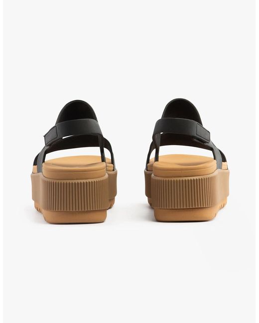 Reef Black Water Vista Higher Platform Sandals/Tan