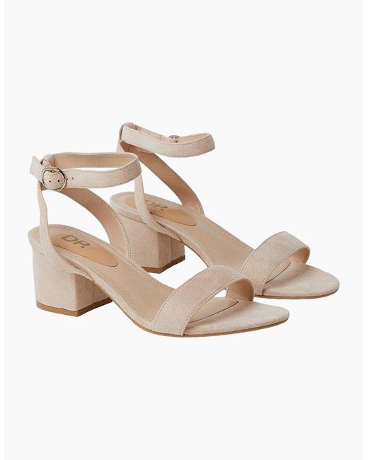 Dorothy Perkins White Ladies Tommi Barely There Wide Medium Block Heel Sandals