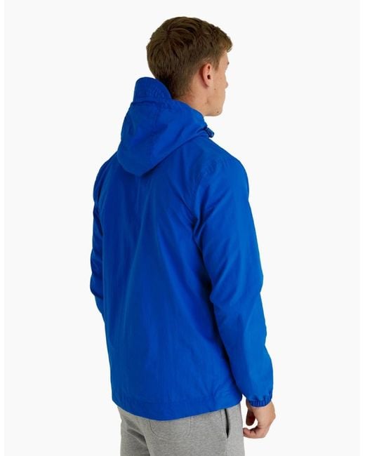 Lyle & Scott Blue Lyle & Scott Branded Bright Hooded Short Lightweight Jacket for men