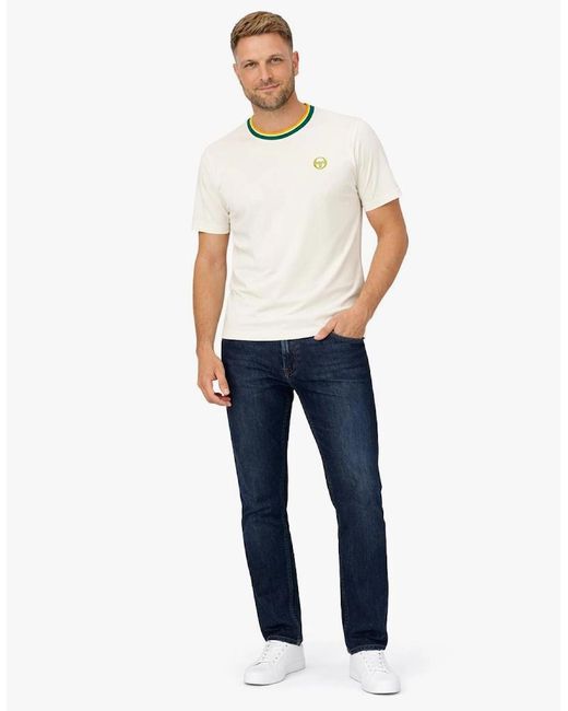 Sergio Tacchini White Monte Velour T-Shirt Gardenia for men