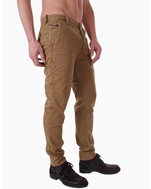 DIESEL Brown Slim Chino 0848Q Chino Trousers Sweat Slim Fit Stretch Casual Pants for men