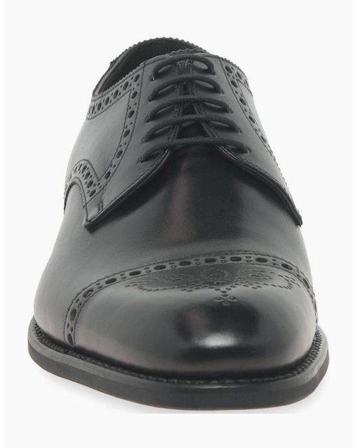 Loake Black Roger Semi Brogues for men