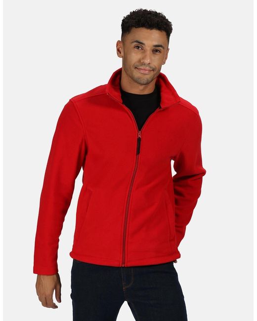 Regatta Red Professional Plain Micro Fleece Full Zip Jacket (Layer Lite) for men