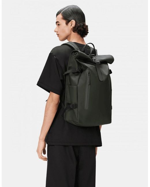 Rains Green Rolltop Rucksack Large