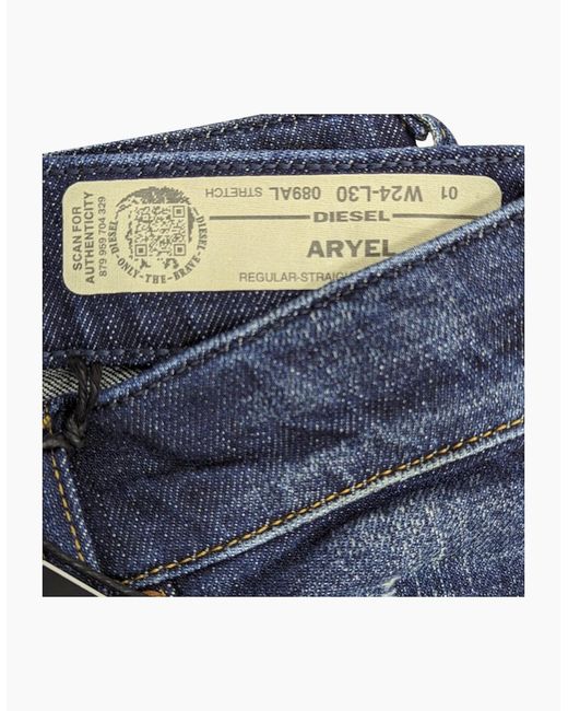 DIESEL Blue Aryel 089Al Jeans Denim Stretch Regular Straight Waist Fit Pants