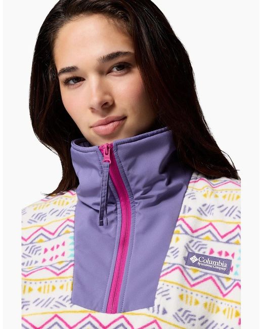 Columbia Gray Sequoia Grove Printed Half Zip Polyester Fleece Pullover