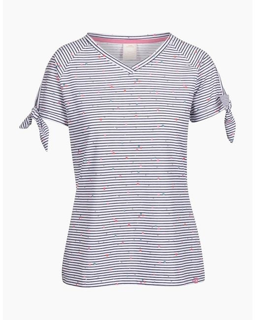 Trespass Blue Ladies Fernie Striped V Neck Top