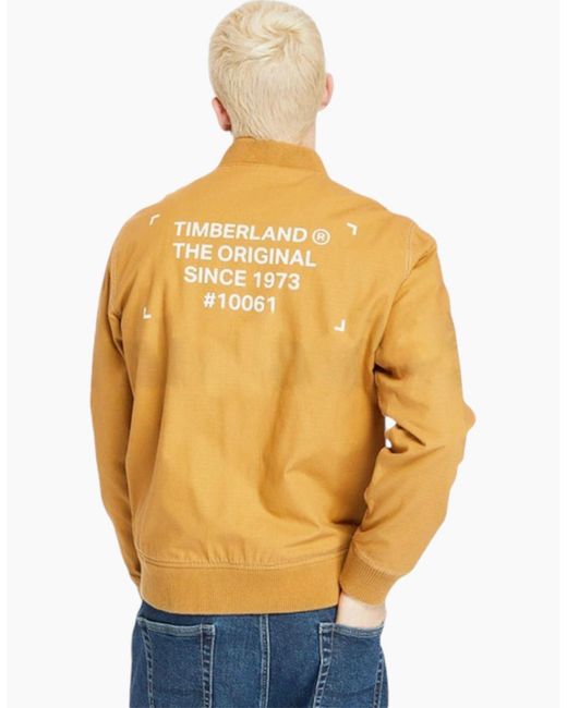 Timberland Yellow Bomber Jackets Regular Fit Full Zip Travel Workwear Coat S-Xl for men