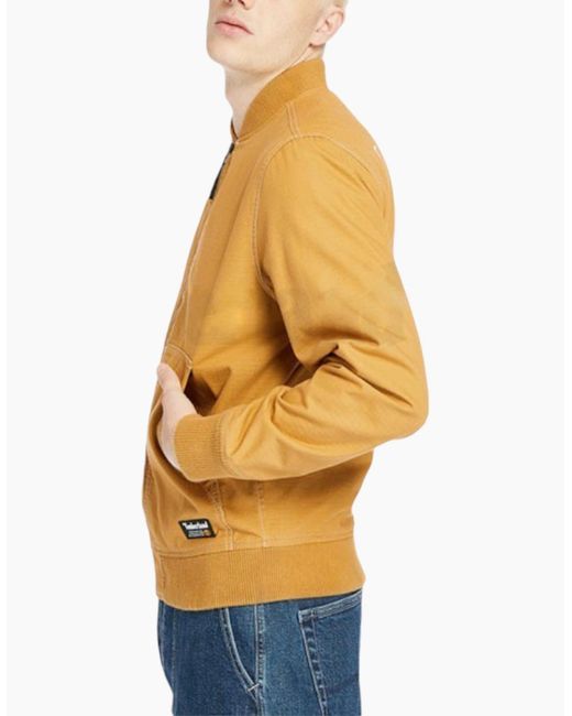 Timberland Yellow Bomber Jackets Regular Fit Full Zip Travel Workwear Coat S-Xl for men