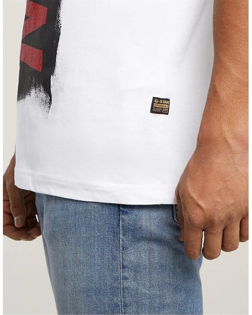 G-Star White Painted Ts for men