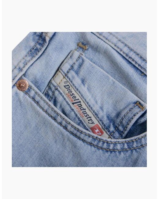 DIESEL Blue Denim Jeans Regular Fit Straight Cotton for men