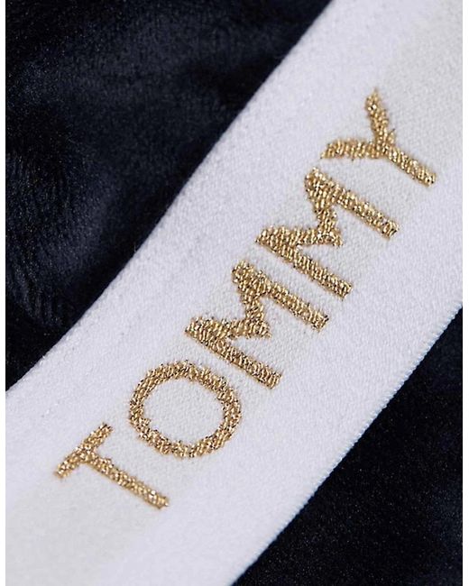 Tommy Hilfiger Blue Velour Logo Bralette, Desert Sky