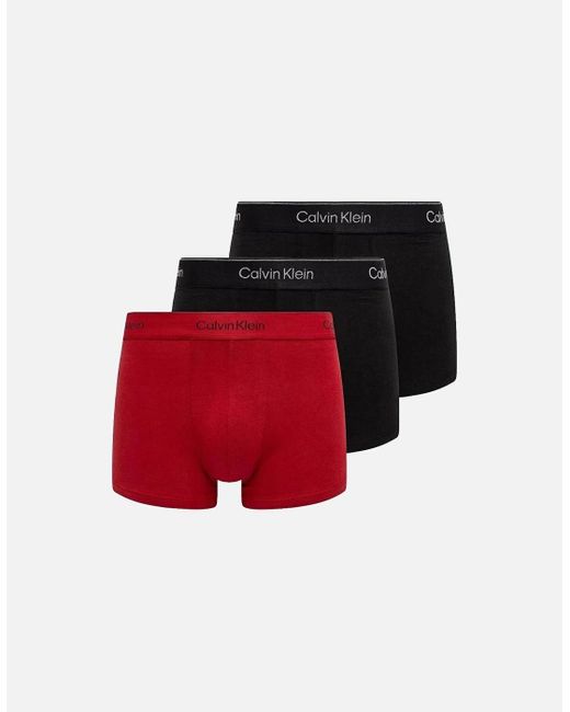 Calvin Klein Red 3Pk Trunk Boxer Shorts for men