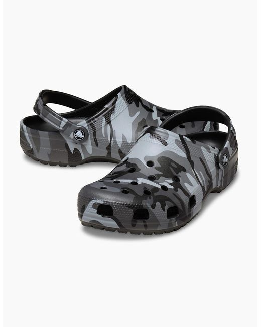 CROCSTM Black Classic Camouflage Clogs for men