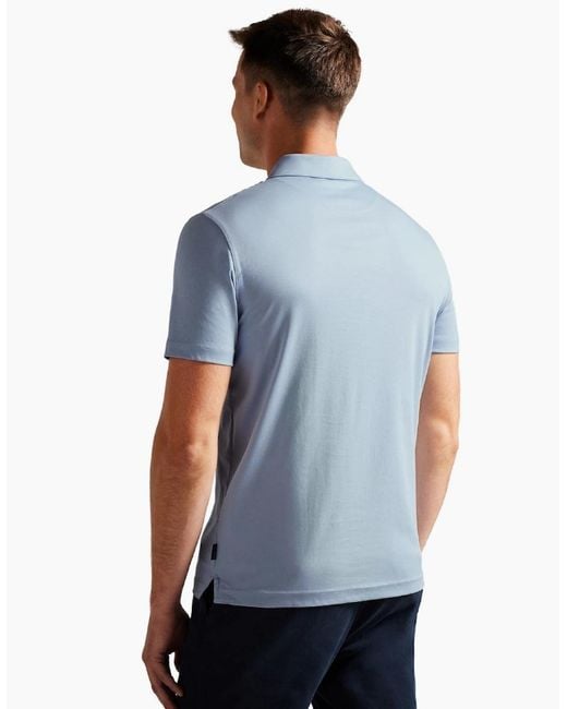 Ted Baker Blue Zeiter Slim Soft Touch Pale Polo Shirt for men