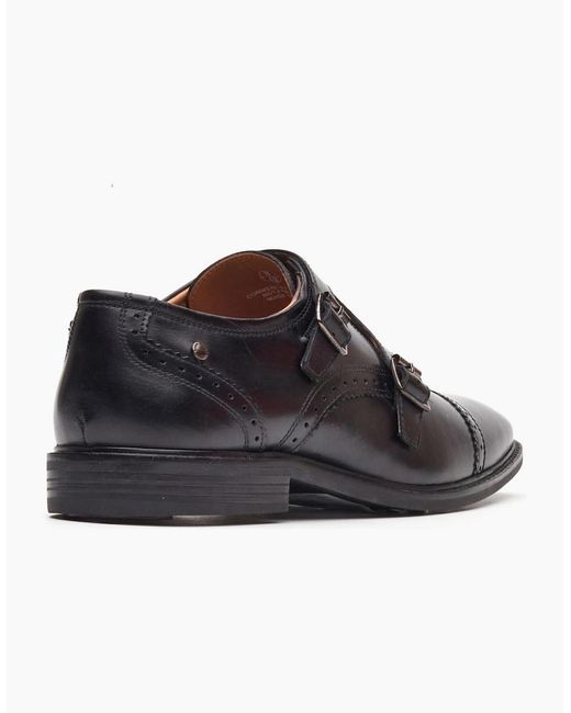 Base London Black Henley Monk Shoes for men