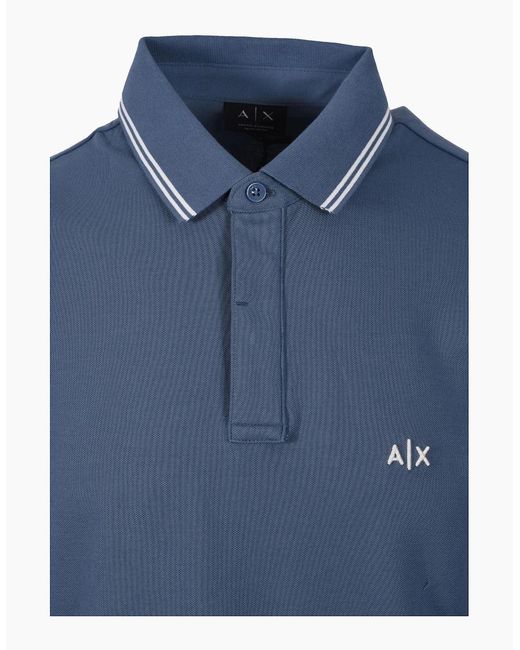 ARMANI EXCHANGE Blue Polo Shirt China for men