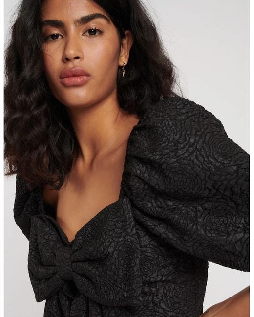 Nobody's Child Black Sweetheart Neck Regular Fit Blouse